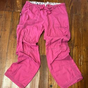 Retro Pink Low Rise Cargo Pants, KOI by Kathy Peterson, size M